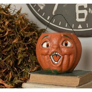 Primitive Halloween Ragon House 5" Orange Jack O Lantern‎ Choir Boy Bucket NEW